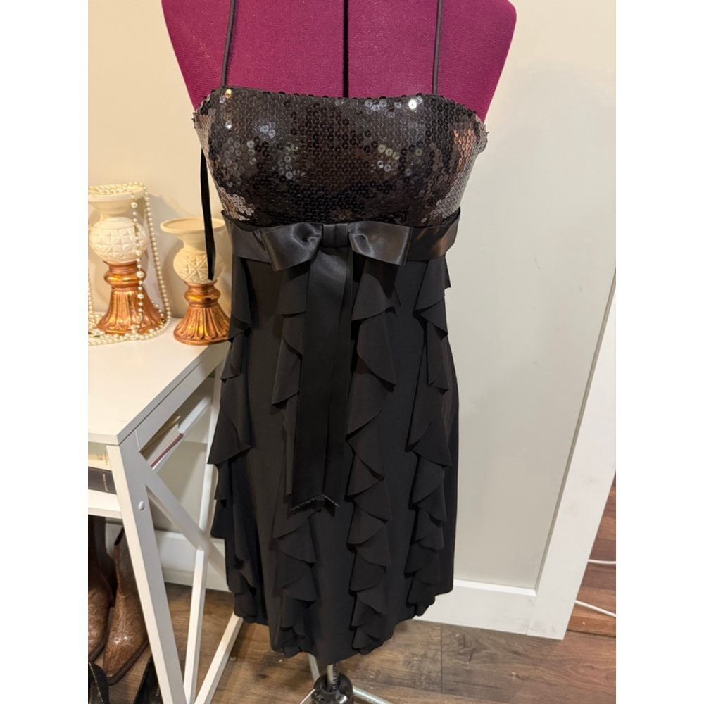 Betsy and Adam Black Cocktail Dress 6